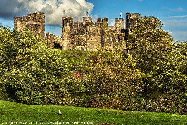 The Battlements of Caerphilly Picture Board by Ian Lewis