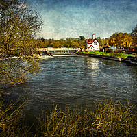 Buy canvas prints of Goring on Thames Weir by Ian Lewis
