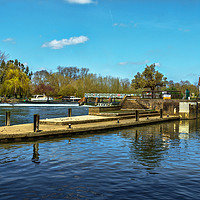 Buy canvas prints of Approaching The Lock At Goring by Ian Lewis