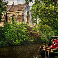 Buy canvas prints of Church By The Oxford Canal by Ian Lewis