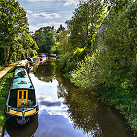 Buy canvas prints of Boats On The Oxford Canal by Ian Lewis