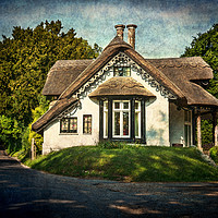 Buy canvas prints of A  Thatched Cottage At Sulham by Ian Lewis