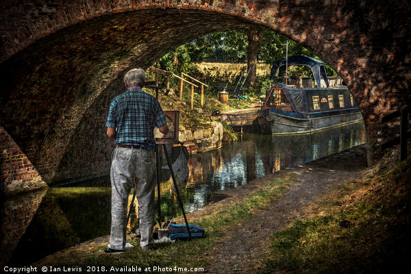 Artist At Pewsey Bridge Picture Board by Ian Lewis
