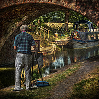 Buy canvas prints of Artist At Pewsey Bridge by Ian Lewis