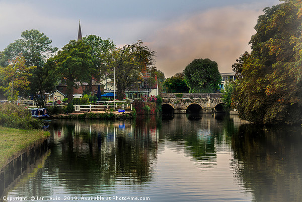 Above The Bridge In Abingdon Picture Board by Ian Lewis