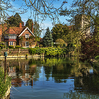 Buy canvas prints of A Backwater At Goring on Thames by Ian Lewis