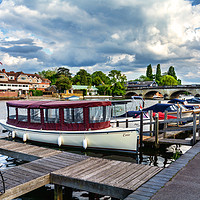 Buy canvas prints of Moorings at Henley on Thames by Ian Lewis