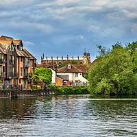 Buy canvas prints of Eton College Chapel From The Thames by Ian Lewis
