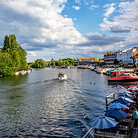 Buy canvas prints of View Upriver From Henley Bridge by Ian Lewis