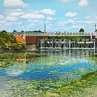 Buy canvas prints of Abbey Mill Weir At Tewkesbury by Ian Lewis