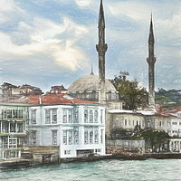 Buy canvas prints of Bosporus Shoreline At Istanbul by Ian Lewis