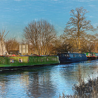Buy canvas prints of Canal Boats And A Teepee by Ian Lewis