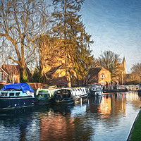 Buy canvas prints of The Canal At Newbury by Ian Lewis