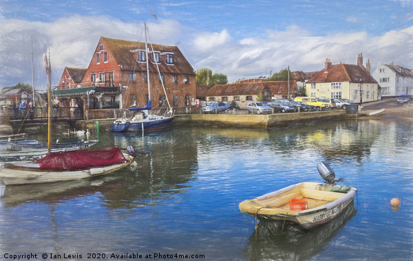 Boats At Emsworth Harbour Print by Ian Lewis