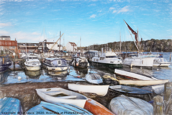 Quayside Scene At Woodbridge Picture Board by Ian Lewis
