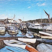 Buy canvas prints of Quayside Scene At Woodbridge by Ian Lewis