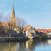Buy canvas prints of Abingdon Waterside by Ian Lewis
