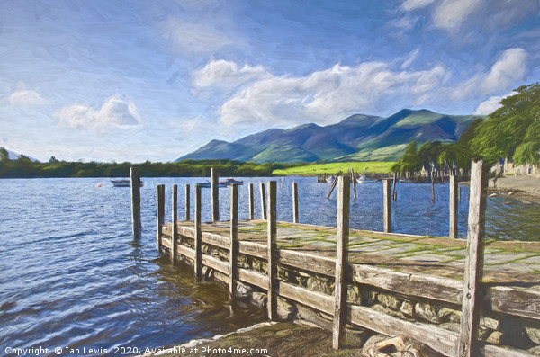 Derwentwater Jetty Impressionist Style Picture Board by Ian Lewis