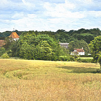 Buy canvas prints of An Impressionist View of Aldworth Village  by Ian Lewis