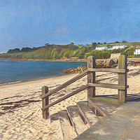 Buy canvas prints of Porthcressa Beach In The Scillies by Ian Lewis