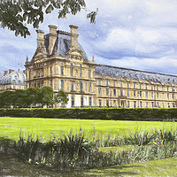 Buy canvas prints of Louvre Palace From The Tuileries by Ian Lewis