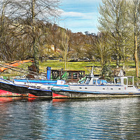 Buy canvas prints of Old Boats On The Thames by Ian Lewis