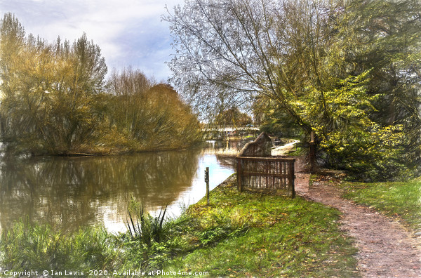 The Thames Path at Goring Art Picture Board by Ian Lewis
