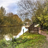 Buy canvas prints of The Thames Path at Goring Art by Ian Lewis
