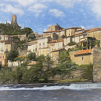 Buy canvas prints of Roquebrun Above The Orb Digital Art by Ian Lewis