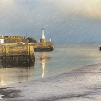 Buy canvas prints of Maryport Harbour Entrance At Low Tide by Ian Lewis