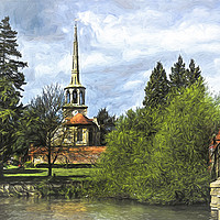 Buy canvas prints of Church By The Thames Wallingford by Ian Lewis