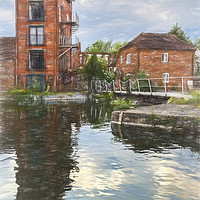 Buy canvas prints of Canalside Living In Newbury by Ian Lewis