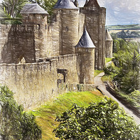 Buy canvas prints of Carcassonne As Digital Art by Ian Lewis