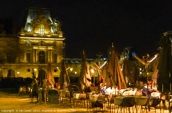Impressionist View of Dining Out In Paris Picture Board by Ian Lewis