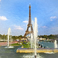 Buy canvas prints of The Eiffel Tower and Fountains by Ian Lewis