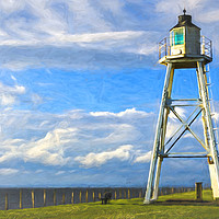 Buy canvas prints of East Cote Lighthouse Silloth Digital Art by Ian Lewis
