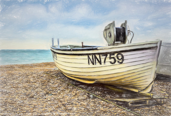 Fishing Boat On Shingle Picture Board by Ian Lewis