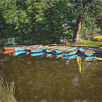Buy canvas prints of Boats For Hire At Odiham by Ian Lewis