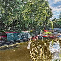 Buy canvas prints of Moored Boats At Odiham Art by Ian Lewis