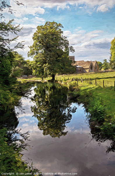 Reflections At East Lockinge Digital Art Picture Board by Ian Lewis