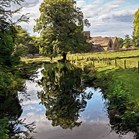 Buy canvas prints of Reflections At East Lockinge Digital Art by Ian Lewis