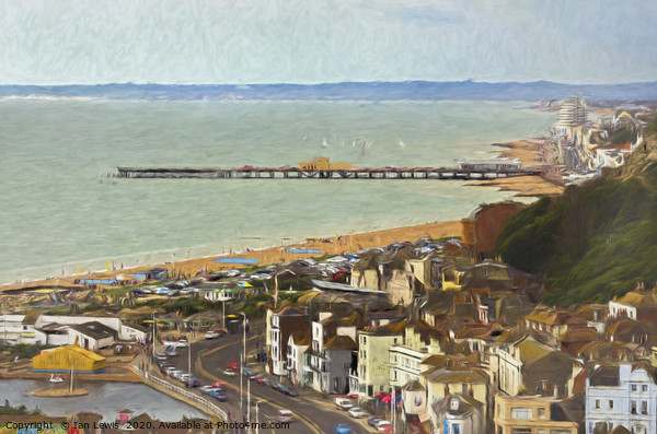 Hastings From Above as Digital Art Picture Board by Ian Lewis