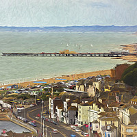 Buy canvas prints of Hastings From Above as Digital Art by Ian Lewis