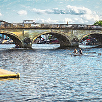 Buy canvas prints of Racing Under Henley Bridge by Ian Lewis