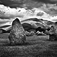 Buy canvas prints of Blencathra Seen From Castlerigg in Mono by Ian Lewis