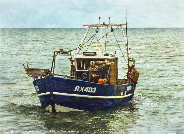 Fishing Boat Leaving the Beach Picture Board by Ian Lewis