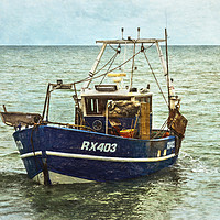 Buy canvas prints of Fishing Boat Leaving the Beach by Ian Lewis