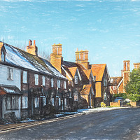 Buy canvas prints of Cottages in Tidmarsh by Ian Lewis