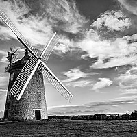 Buy canvas prints of Great Haseley Windmill Monochrome by Ian Lewis