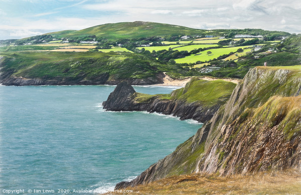 Looking Out Over Three Cliffs Bay Picture Board by Ian Lewis